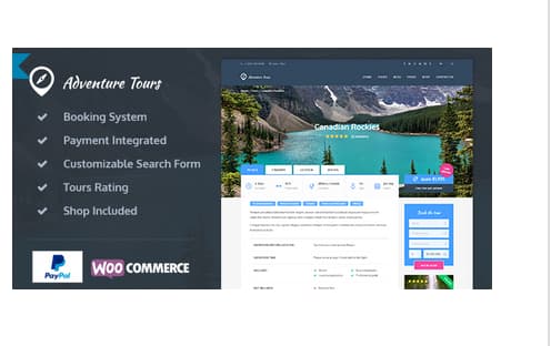 Le thème Adventure Tours sur WordPress.