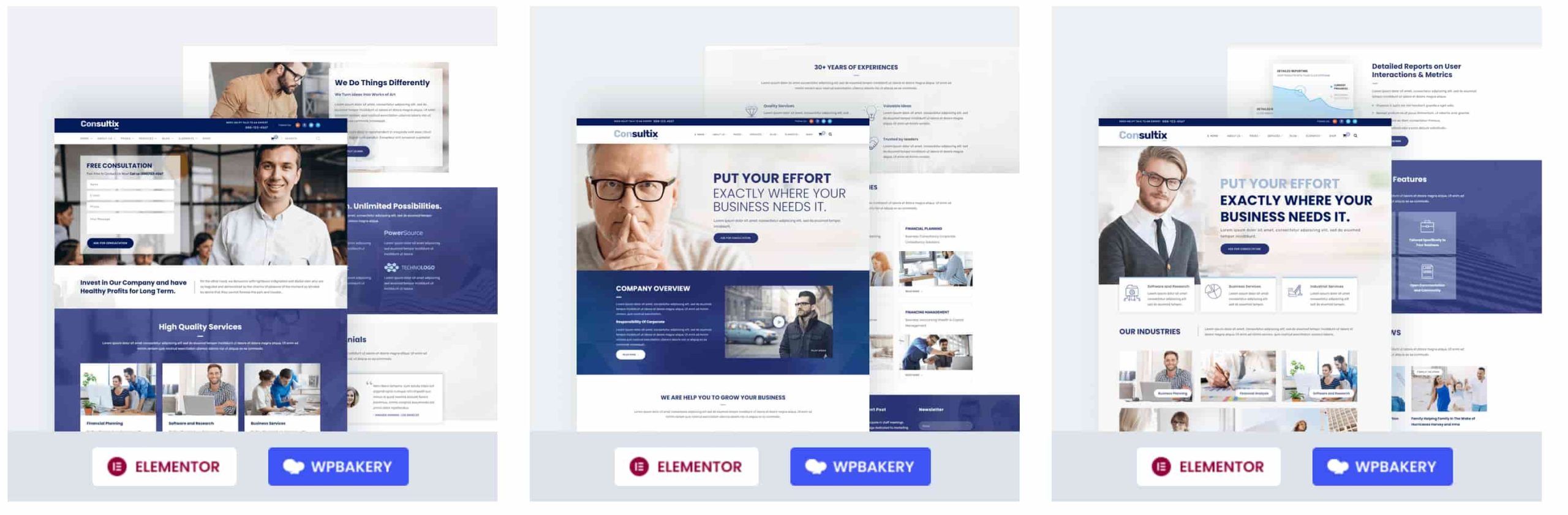 Les démos du thème WordPress Consultix.