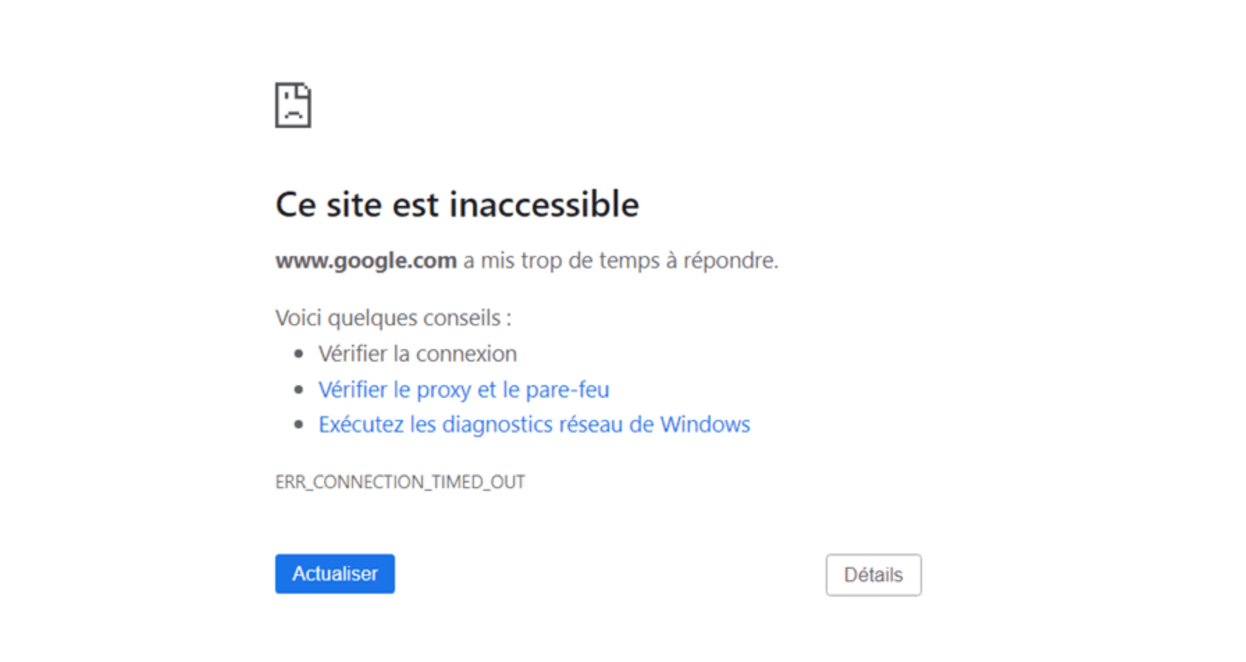 L'erreur Err_Connection_Timeout sur WordPress