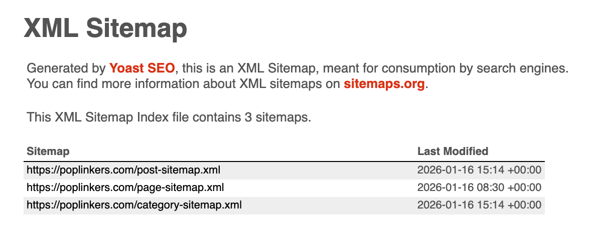 Un sitemap XML disponible sur Yoast SEO.