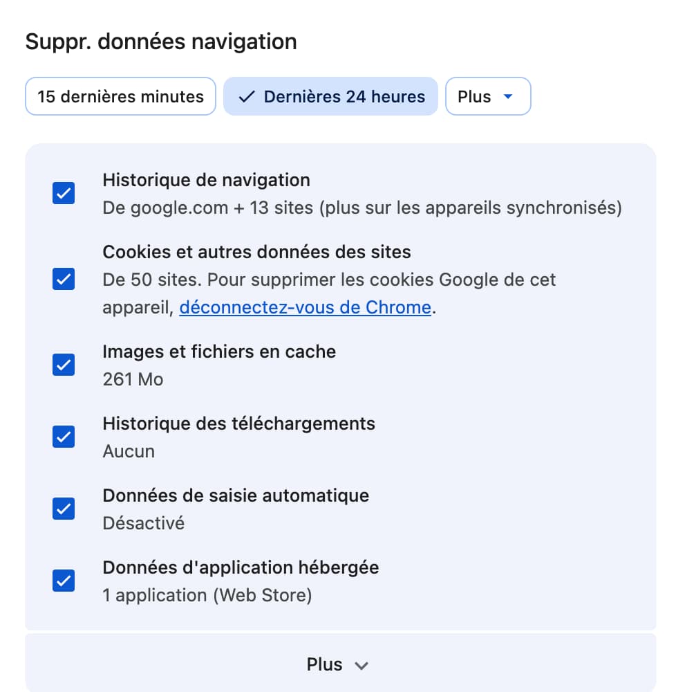 Vider le cache de Chrome après une erreur Ajax sur YGG.
