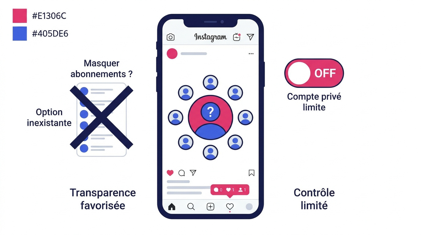 Interface des paramètres de confidentialité Instagram pour passer en compte privé