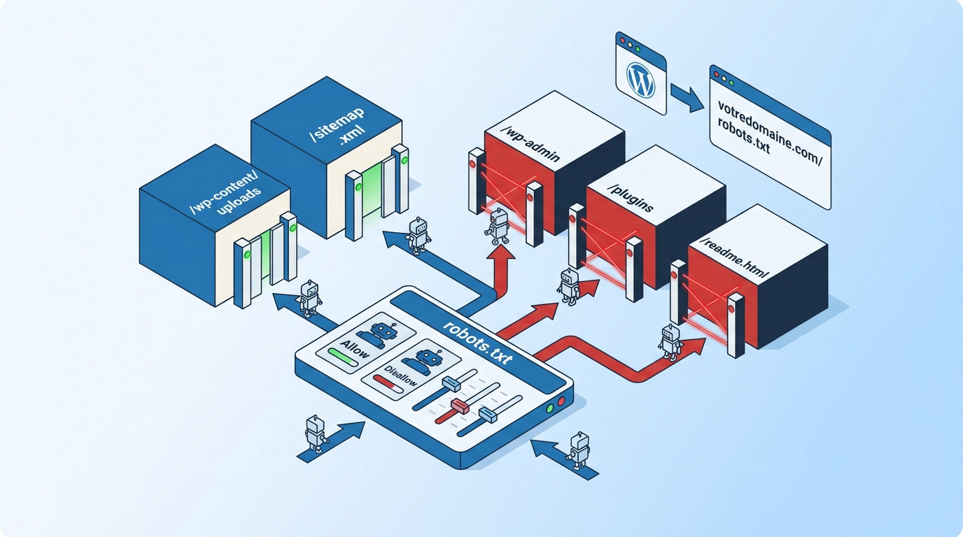 Interface de gestion technique du fichier robots.txt pour un site WordPress